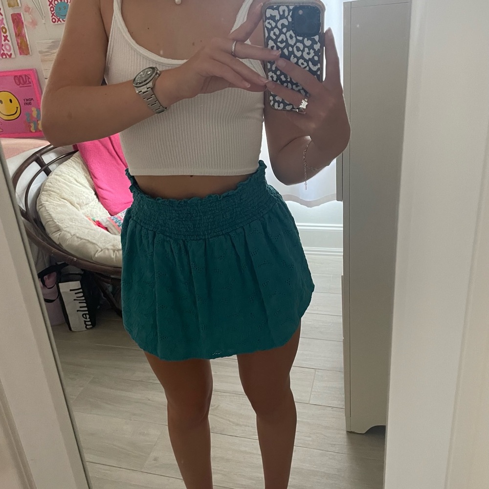 STARKx teal floral skirt size S